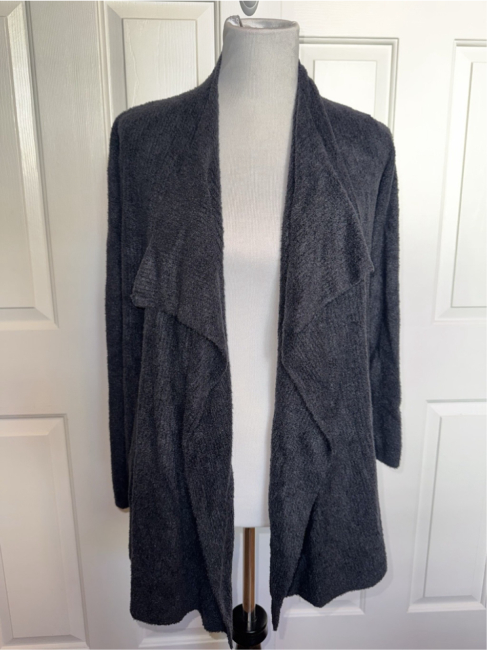 NWT Barefoot Dreams CozyChic Lite Island Wrap Cardigan S/M Petite Black Lounge